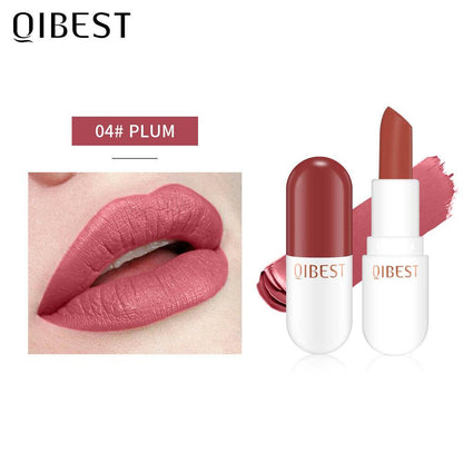 QIBEST Mini Capsule Lipstick Velvet Matte Lipstick Long Lasting Waterproof Pill Lipstick - MarvelouStoree