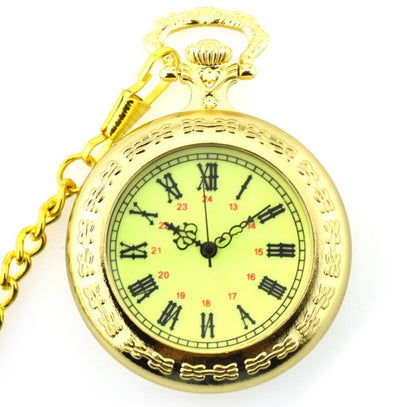 Necklace watch big roman hollow pocket watch