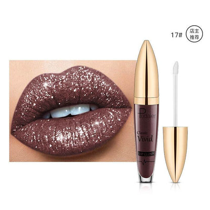 Pudaier matte pearl gloss lip gloss does not stick to cup lip glaze, develops color, liquid lipstick, and lip gloss - MarvelouStoree