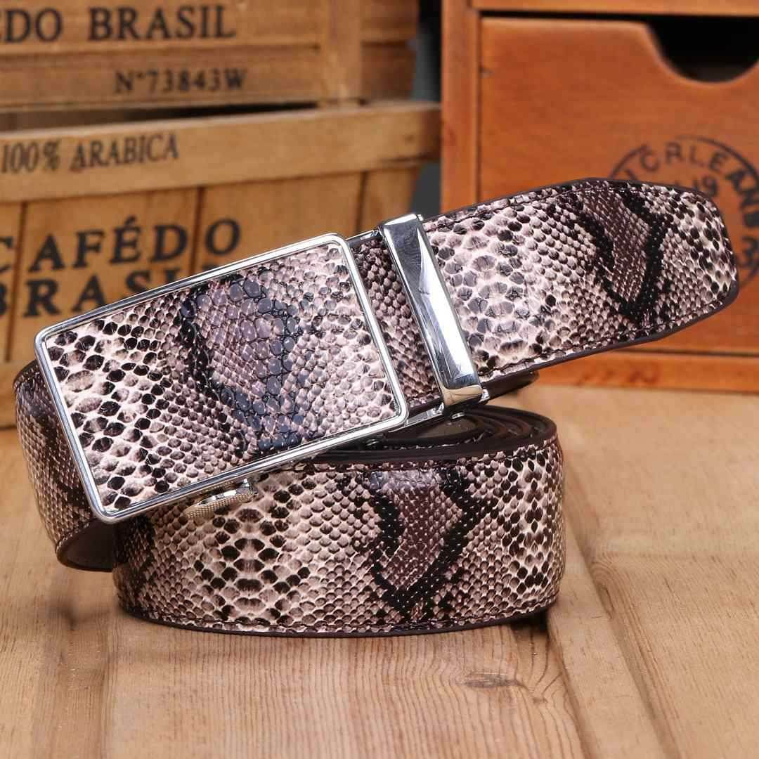 Leather automatic buckle cowhide Belt leather belt - MarvelouStoree