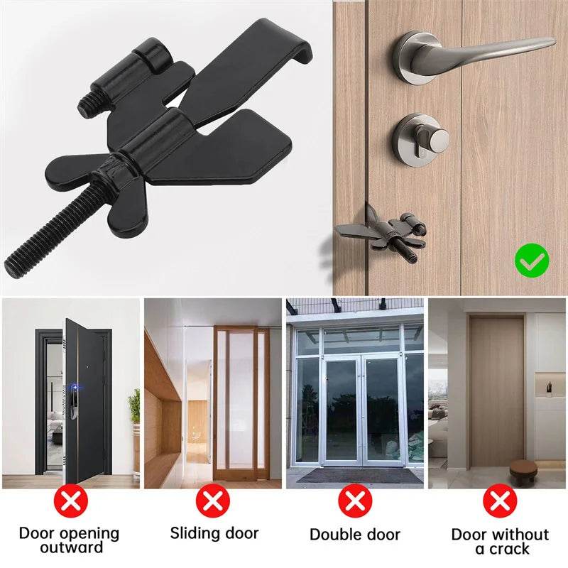 Portable Door Lock Privacy Extra Security Lock Anti Theft Travel Inside Door Locker for Traveling Home Bedroom Apartmen - MarvelouStoree