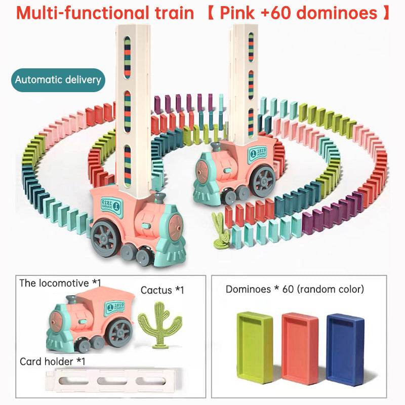 Hot Sale Development Train Toys Colored Dominoes Set 40/60/80/100 Electric Automatic Domino Train Toy - MarvelouStoree