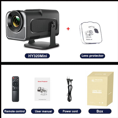 DITONG HY320 Mini Newly Native 720P Android 4K 1080p Projector 300ANSI Wifi Cinema Outdoor Portable 180° Rotable hy300 Projector