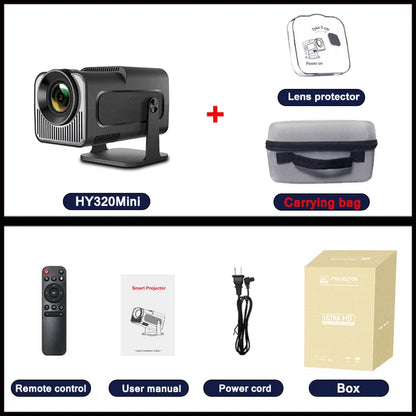 DITONG HY320 Mini Newly Native 720P Android 4K 1080p Projector 300ANSI Wifi Cinema Outdoor Portable 180° Rotable hy300 Projector