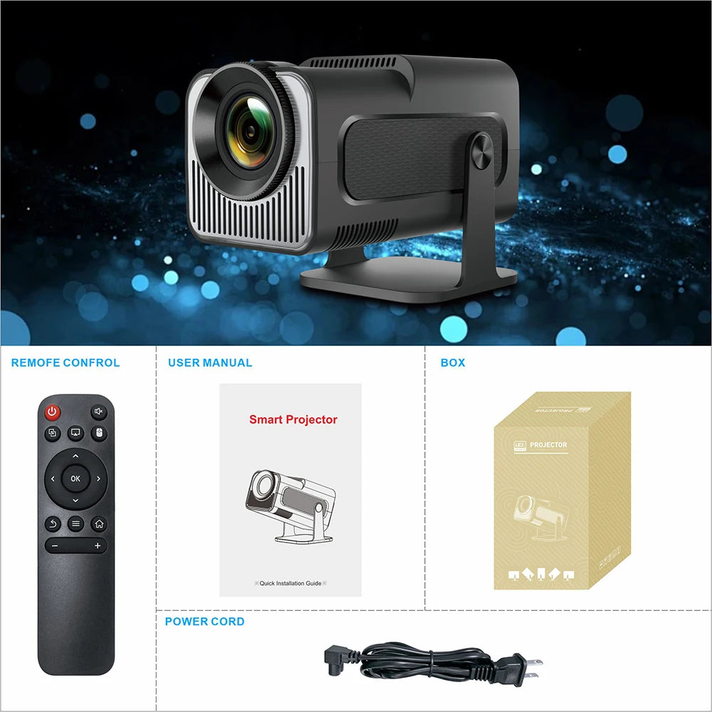 DITONG HY320 Mini Newly Native 720P Android 4K 1080p Projector 300ANSI Wifi Cinema Outdoor Portable 180° Rotable hy300 Projector