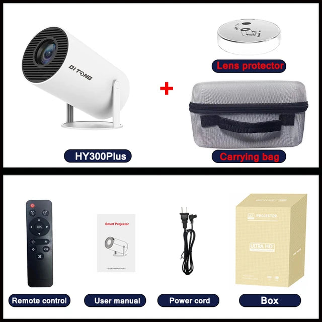 DITONG hy300 pro Projector 4K Android11 Dual Wifi6 260ANSI BT5.0 1080P 1280*720P HD Home Cinema Outdoor portable Projetor