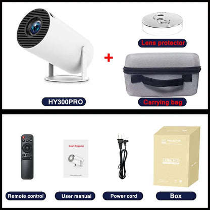 DITONG hy300 pro Projector 4K Android11 Dual Wifi6 260ANSI BT5.0 1080P 1280*720P HD Home Cinema Outdoor portable Projetor