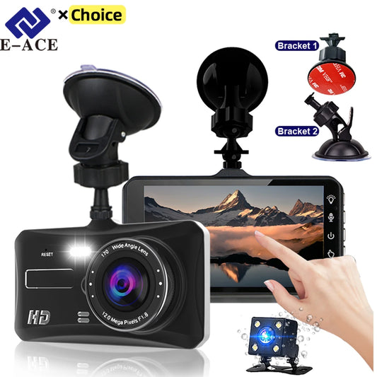 Dashcam 24H Touch Night Vision FULL HD 1080P Front And Rear Camera 4.0 Inch CAR DVR Mirror Digital Video Recorder Dvr Black Box