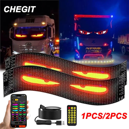 Marveloustoree smart light.wow Eyes Car LED Logo APP LED Matrix Pixel Panel Night Light DIY Programmable Flexible LED Display for Car Truck Accessorie