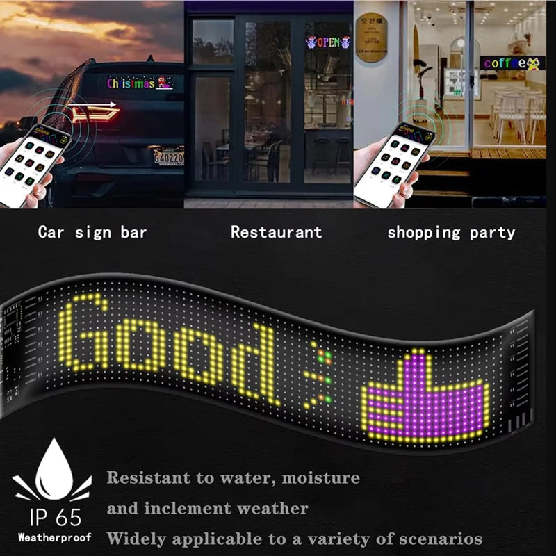 Marveloustoree smart light.wow Eyes Car LED Logo APP LED Matrix Pixel Panel Night Light DIY Programmable Flexible LED Display for Car Truck Accessorie