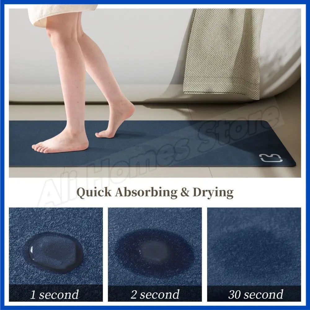 Diatomite Stone Bath Mat Diatomaceous Earth Bath Mat Rug Super Absorbent Non Slip 3.5MM Thickness Bathroom Mat Floor Bathtub Rug