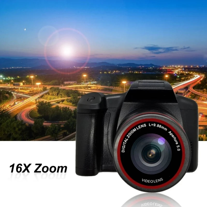 Marveloustoree Digital Mini Camera Wide-Angle Lens 16X Zoom Camera Traveling Hiking LCD Screen Camcorder For Beginner Professional Photographer