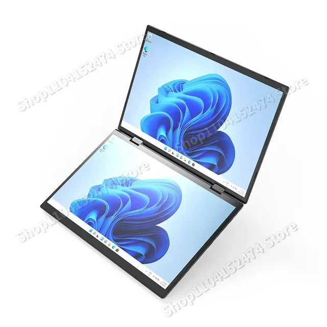 Dual Screen Laptop 14+14 Inch 2K Touch Screen Notebook 16GB Intel N95 CPU 360 Degree Flip Metal Case 2 in 1 Laptop Computer