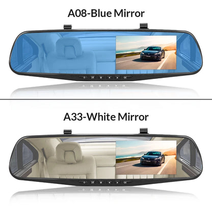 Marveloustoree E-ACE Dash Cam 4.3 Inches Car DVR Rearview Mirror Driving Recorder Dual Lens Front and Rear Camera Video Recorder Black Box