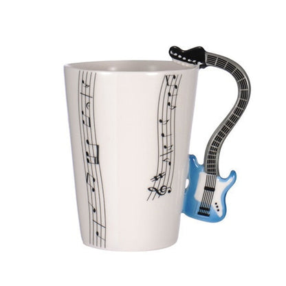 Guitar Ceramic Cup Personality Music Note Milk Juice Lemon Mug Coffee Tea Cup Home Office Drinkware Unique Gift