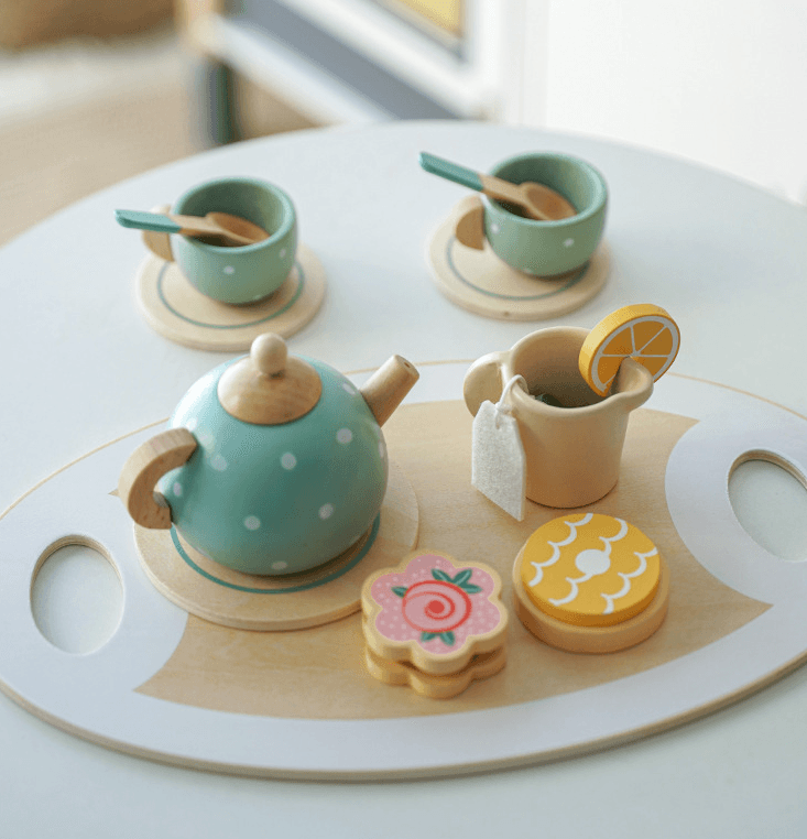 Children's Home Afternoon Tea Desserts Cake Sales Teapot Cups Tea Set Wooden Christmas Toys Gifts - MarvelouStoree