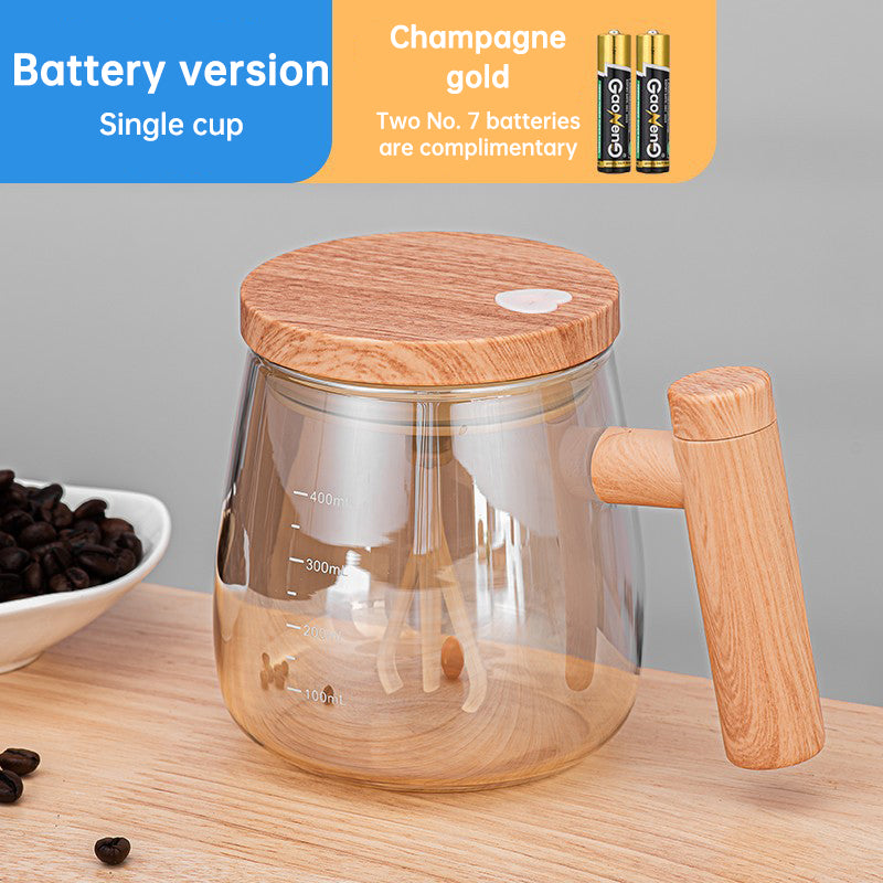 Self Stirring Coffee Cup Electric Stirring Glass Mug Portable Waterproof Automatic Protein Powder Mixing Cup Kitchen Accessories