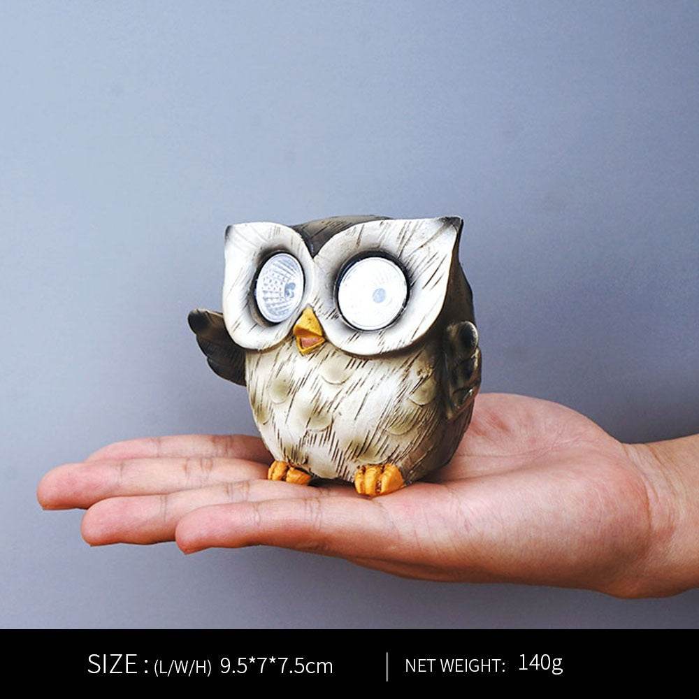 Owl solar lamp resin decoration