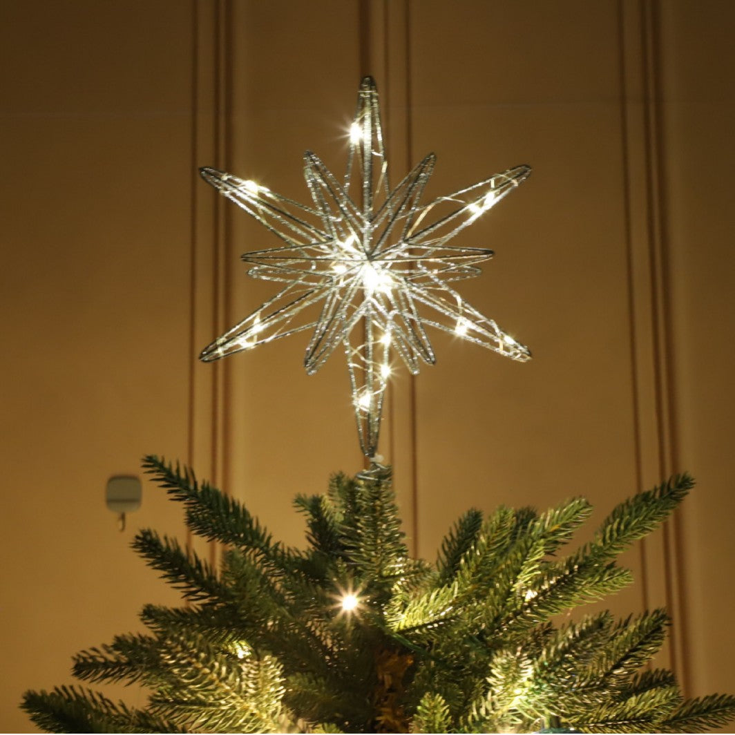 Christmas Decoration Three dimensional Iron Carving Tree Top Star Decoration Christmas Tree Christmas Pendant