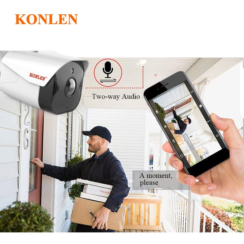 KONLEN WIFI Tuya Smart Life 1080P HD 2MP IP Camera Security Outdoor Bullet Wireless Surveillance Google Home Alexa CCTV Video