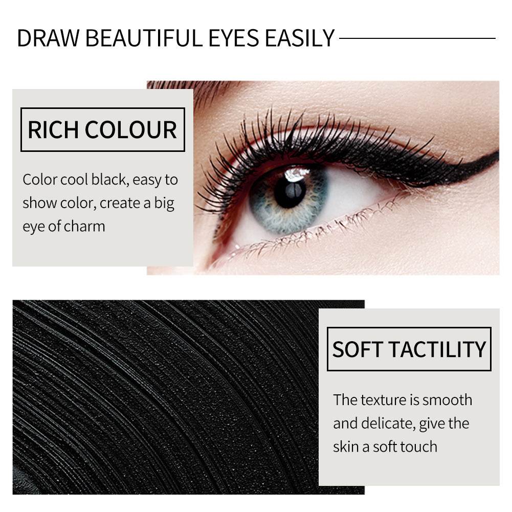 Waterproof Eyeliner Quick Drying Matt Eyeliner Single Head Black Solid Rich Eyeliner Ointment - MarvelouStoree