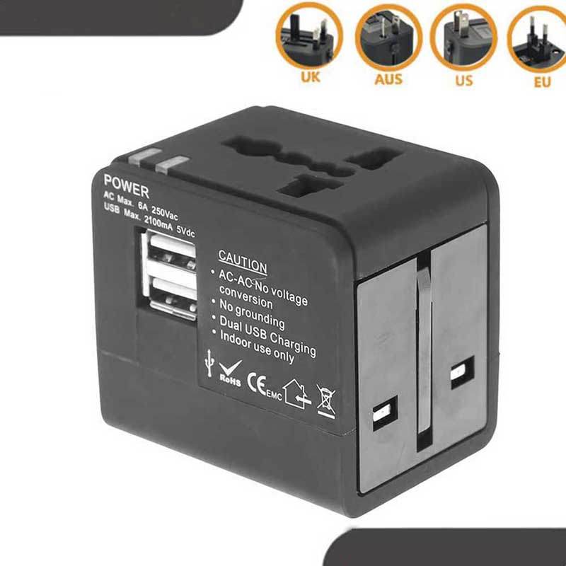 Universal Travel Adapter Power Adapter Electric Plugs Sockets Adapter Converter USB Travel Socket Plug Power Charger Converter - MarvelouStoree