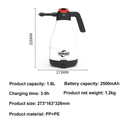 Electric Air Pressure Foam Spray Can Sprayer 1.8L - MarvelouStoree