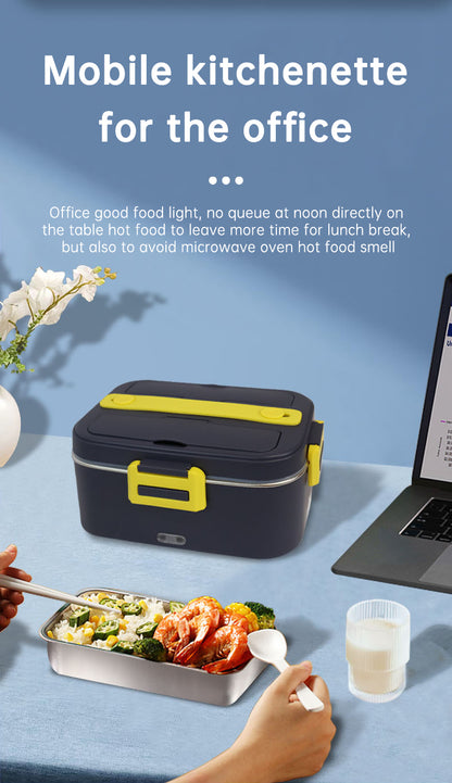 New portable household car 110 / 220V 12V/24V rechargeable automatic heated electric lunch box bento food heater container box