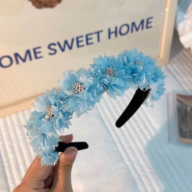 Fashionable fabric flower stamen flower hair hoop for women - MarvelouStoree