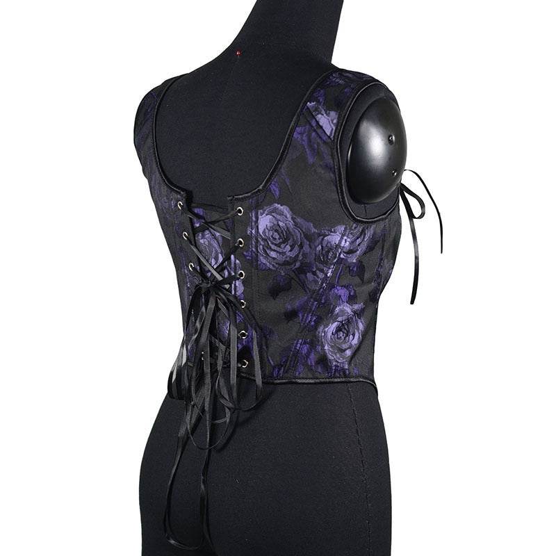 Rose Print Herringbone Corset Body Shaper - MarvelouStoree