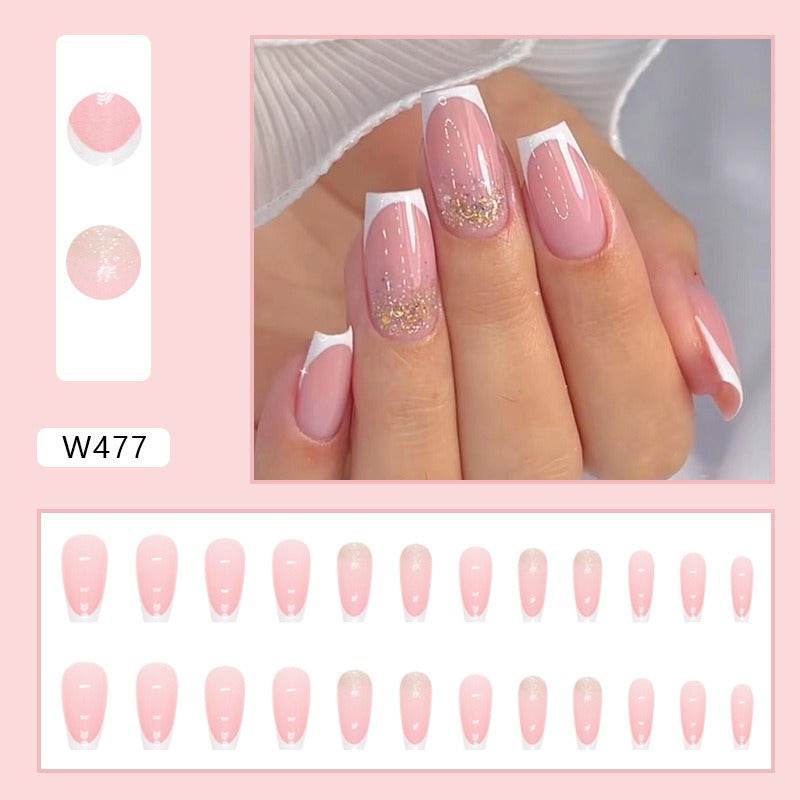 French simple glitter girl’s soft and tender wearable manicure nails - MarvelouStoree