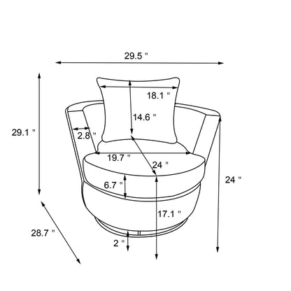 Rotating bucket chair living room comfortable circular sofa chair 360 degree rotating bucket chair armchair (black) - MarvelouStoree