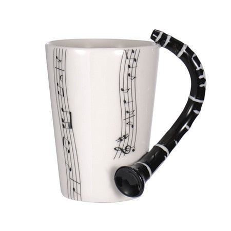 Guitar Ceramic Cup Personality Music Note Milk Juice Lemon Mug Coffee Tea Cup Home Office Drinkware Unique Gift