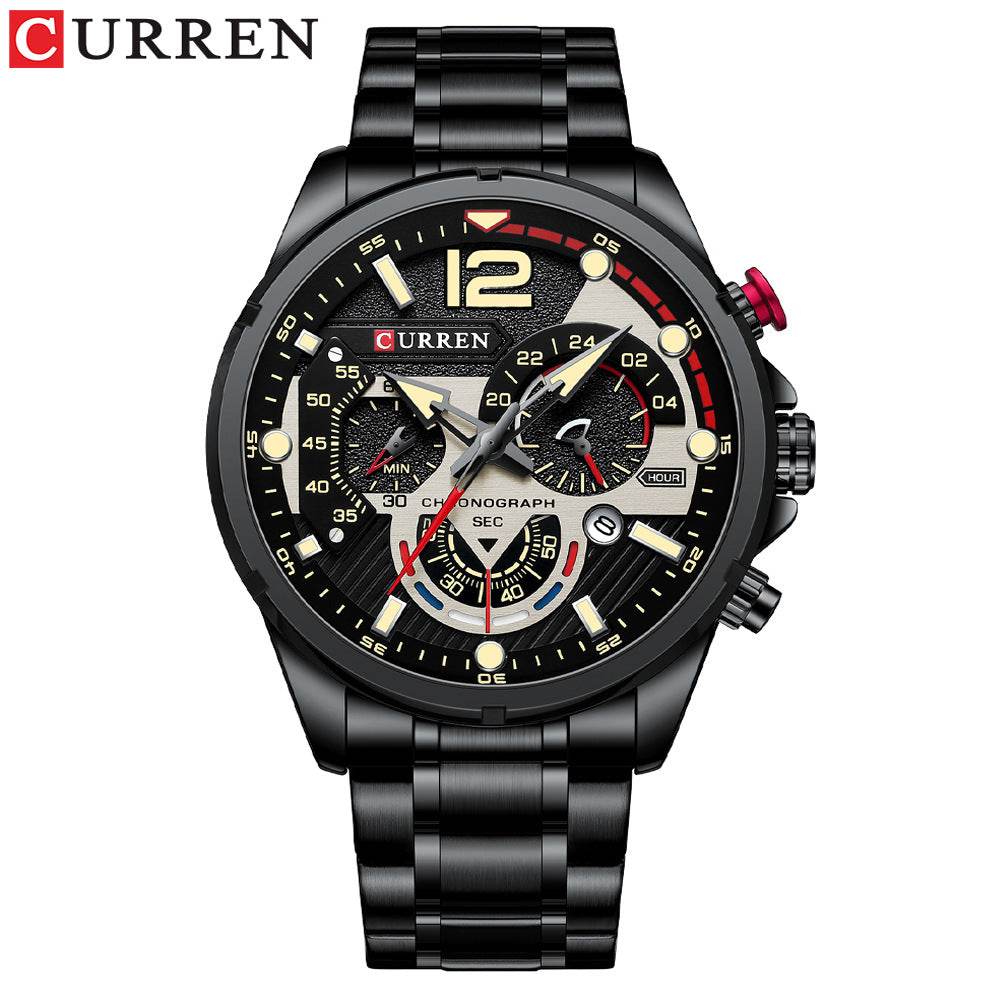 Men's Watch Calendar Men's Watch Six-pin Steel Band Watch Quartz Watch Sports Men's Watch - MarvelouStoree