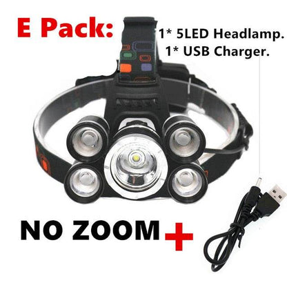 15000Lm XM-T6x3 LED Headlight ZOOM Flashlight Torch Camping Fishing Headlamp lantern Use 2*18650 battery / AC/Car/Usb/ charging - MarvelouStoree