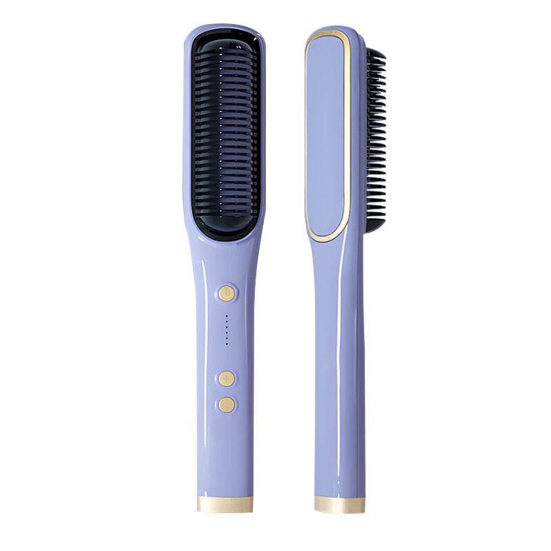 New Straight Hair Comb Negative Ion Straightener for Straight and Curled Hair Dual Use Electric Curling Hair Comb Inner Buckle L - MarvelouStoree