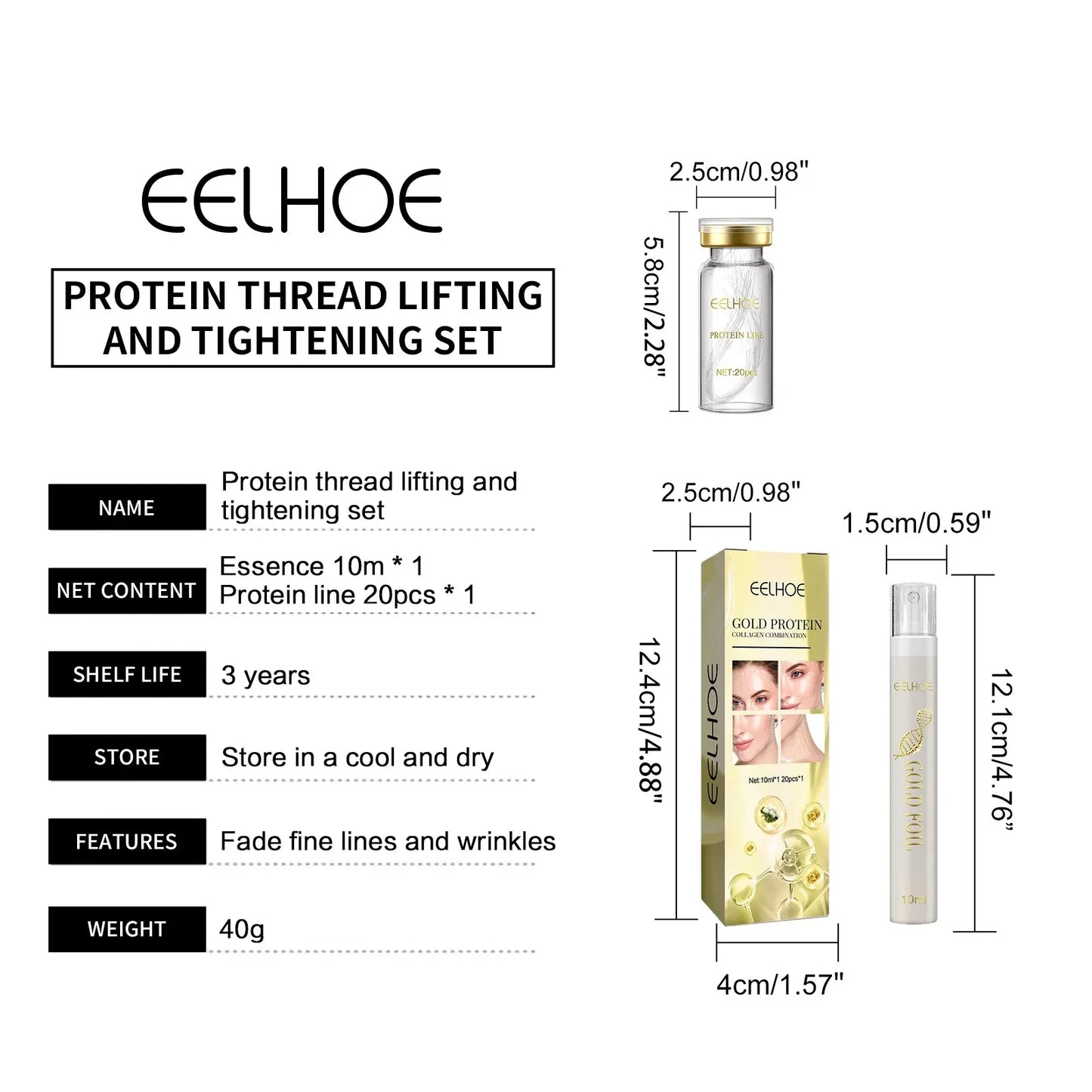 EELHOE Protein Line Can Lift Facial Skin Moisturize Repair Dry Make Look Younger Reduce Wrinkles Facial Essence Protein Line