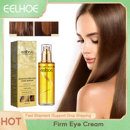 EELHOE Smoothing Hair Serum Spray Keratin Protein Correcting Molecular Repair Frizz Damaged Hair Soften Mask Beauty Health Care