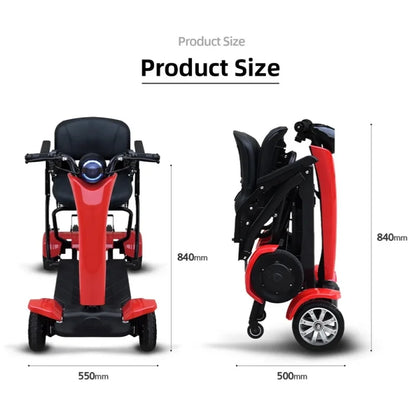 EU Stock Automatic Foldable  Electric Scooter Dual Motor For Elderly Disabled 36V 500W Lightweight 4 Wheel Mobility Scooters