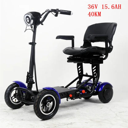 EU Stock Foldable Four Wheels Elderly Scooter With Comfortable Armrests Seat 36V 15.6A Dual Motor Kick Scooter Electric For Home