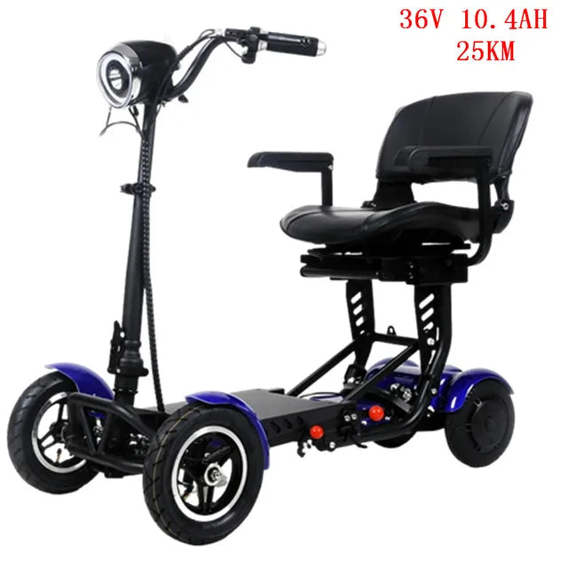 EU Stock Foldable Four Wheels Elderly Scooter With Comfortable Armrests Seat 36V 15.6A Dual Motor Kick Scooter Electric For Home