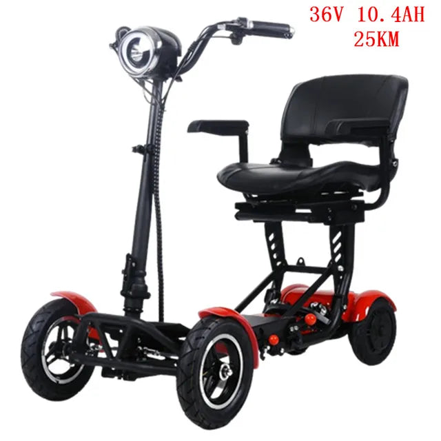 EU Stock Foldable Four Wheels Elderly Scooter With Comfortable Armrests Seat 36V 15.6A Dual Motor Kick Scooter Electric For Home