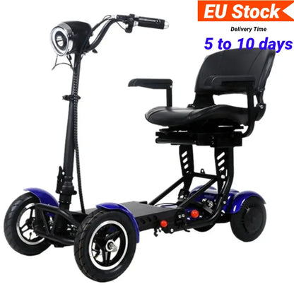 EU Stock Foldable Four Wheels Elderly Scooter With Comfortable Armrests Seat 36V 15.6A Dual Motor Kick Scooter Electric For Home