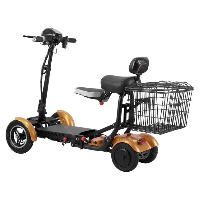 Electric Mobility Scooter For Elderly Four Wheel Electric Car 36V 500W 15.6Ah Folding Electric Bikes Adults With Rear Basket