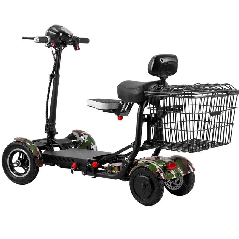 Electric Mobility Scooter For Elderly Four Wheel Electric Car 36V 500W 15.6Ah Folding Electric Bikes Adults With Rear Basket