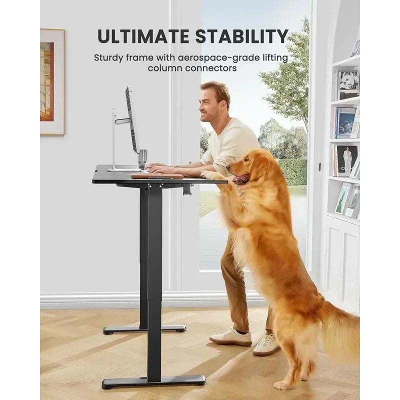 Marveloustoree .com Height Adjustable Electric Standing Desk, 48 x 24 Inches Sit Stand up Desk, Memory Computer Home Office Desk