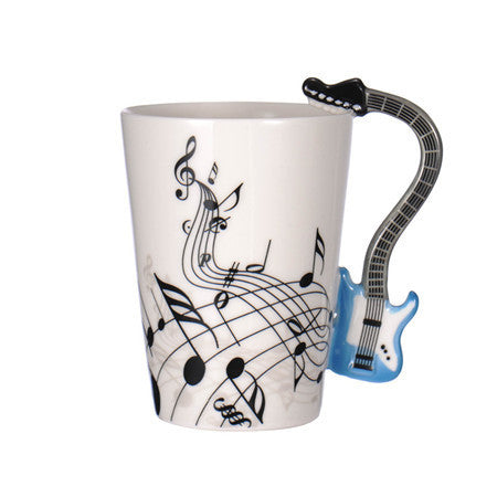 Guitar Ceramic Cup Personality Music Note Milk Juice Lemon Mug Coffee Tea Cup Home Office Drinkware Unique Gift