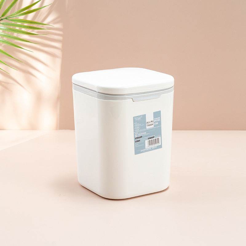 Desktop Mini Cute With Lid Trash Can Office Household Press-Type Simple Nordic Style Student Paper Basket Storage Box - MarvelouStoree