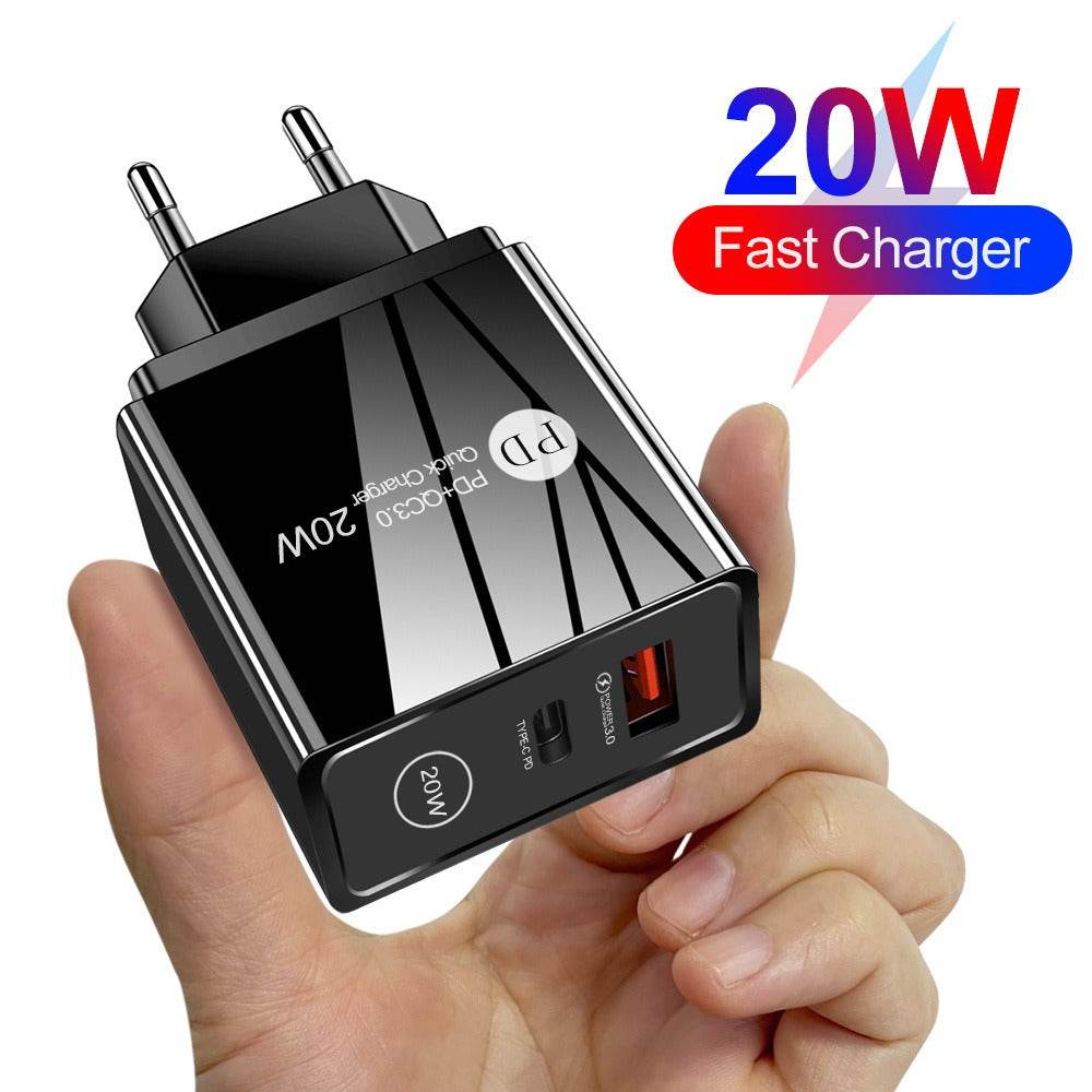 20W fast charging PD QC3.0 mobile phone charger charging head - MarvelouStoree