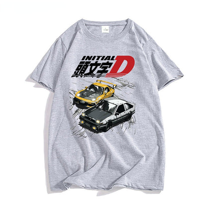 AE86 Japan Anime Initial D T-shirt Men Summer Cool Short Sle